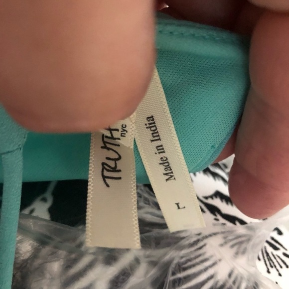 Truth size Large light Aqua / turquoise summer lined racerback dress NWT - Picture 7 of 8